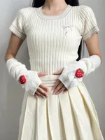 Women's Cute Sweet Fruit Strawberry Bow Knot Gloves Arm Sleeves main image 2