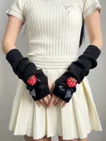 Women's Cute Sweet Fruit Strawberry Bow Knot Gloves Arm Sleeves main image 4