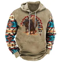 Men's Vintage 3D Print Hoodie Autumn Winter Retro Streetwear Casual Sportswear main image 1