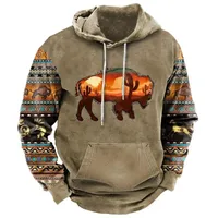 Men's Vintage 3D Print Hoodie Autumn Winter Retro Streetwear Casual Sportswear main image 3