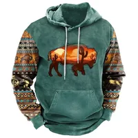Men's Vintage 3D Print Hoodie Autumn Winter Retro Streetwear Casual Sportswear main image 4