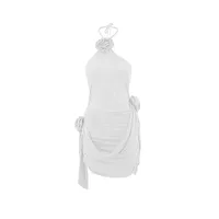 Women's Hip Skirt Sexy Halter Neck Sleeveless Solid Color Above Knee Holiday Banquet Selfie sku image 4