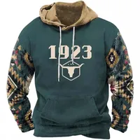 Men's 3D Print Hooded Sweatshirt With Adjustable Drawstring And Front Pockets - Trending Streetwear Essential main image 5