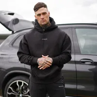 Men's Muscle Fit Athletic Hoodie Autumn Casual Oversized Gym Training Pullover Streetwear Trendy main image 1