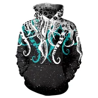 Unisex 3D Digital Print Octopus Casual Baseball Hoodie - Loose Fit Spring Autumn Pullover With HoodUnisex Octopus 3D Digital Print Hoodie - Casual Couple's Loose Fit Baseball Jacket For Spring/Autumn3D Digital Octopus Print Unisex Hoodie Casual Loose Fit Couples Spring/Fall Baseball Jacket Stylish Streetwear main image 2