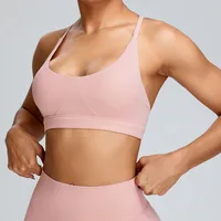 Sports Solid Color Nylon Spandex Strap Sports Bra main image 1