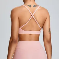 Sports Solid Color Nylon Spandex Strap Sports Bra sku image 1