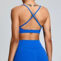 Sports Solid Color Nylon Spandex Strap Sports Bra main image 3