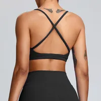Sports Solid Color Nylon Spandex Strap Sports Bra sku image 12