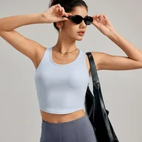 Casual Elegant Lady Solid Color Nylon Spandex Round Neck Active Tops Vest main image 1
