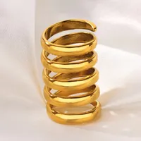 IG Style Simple Style Geometric Copper Plating 18K Gold Plated Unisex Rings main image 1