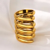 IG Style Simple Style Geometric Copper Plating 18K Gold Plated Unisex Rings main image 2