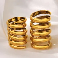 IG Style Simple Style Geometric Copper Plating 18K Gold Plated Unisex Rings main image 4