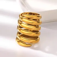 IG Style Simple Style Geometric Copper Plating 18K Gold Plated Unisex Rings main image 5