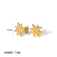 1 Pair Simple Style Commute Cross Moon Plating 304 Stainless Steel Ear Studs sku image 3