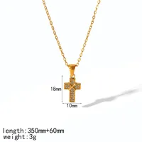 Vintage Style Classic Style Cross 304 Stainless Steel 18K Gold Plated Women's Earrings Necklace main image 2