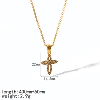 Vintage Style Classic Style Cross 304 Stainless Steel 18K Gold Plated Women's Earrings Necklace main image 3