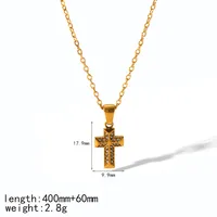 Vintage Style Classic Style Cross 304 Stainless Steel 18K Gold Plated Women's Earrings Necklace sku image 5