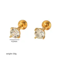 1 Pair Vacation Simple Style Flower Inlay 304 Stainless Steel Zircon Ear Studs sku image 4