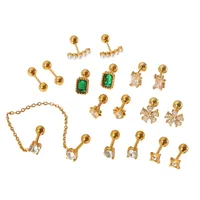 1 Pair Vacation Simple Style Flower Inlay 304 Stainless Steel Zircon Ear Studs main image 4