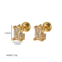 1 Pair Vacation Simple Style Flower Inlay 304 Stainless Steel Zircon Ear Studs sku image 7