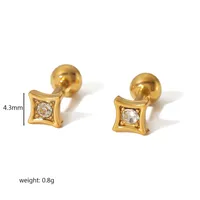 1 Pair Vacation Simple Style Flower Inlay 304 Stainless Steel Zircon Ear Studs sku image 2