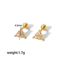 1 Pair Vacation Simple Style Flower Inlay 304 Stainless Steel Zircon Ear Studs sku image 9