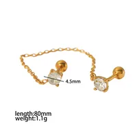 1 Pair Vacation Simple Style Flower Inlay 304 Stainless Steel Zircon Ear Studs sku image 5