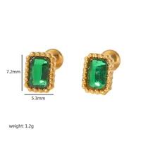 1 Pair Vacation Simple Style Flower Inlay 304 Stainless Steel Zircon Ear Studs sku image 8