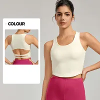 Casual Elegant Lady Solid Color Nylon Spandex Round Neck Active Tops Vest main image 3