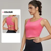 Casual Elegant Lady Solid Color Nylon Spandex Round Neck Active Tops Vest main image 4
