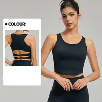 Casual Elegant Lady Solid Color Nylon Spandex Round Neck Active Tops Vest sku image 16