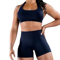 Casual Lady Solid Color Nylon Halter Neck Sports Bra Vest main image 2