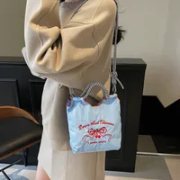 Women's Nylon Letter Bow Knot Cute Classic Style Square Open Crossbody Bag main image 2