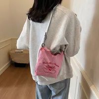 Women's Nylon Letter Bow Knot Cute Classic Style Square Open Crossbody Bag main image 7