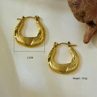 1 Pair 6 Pairs Elegant Irregular Asymmetrical 304 Stainless Steel 18K Gold Plated Earrings sku image 3