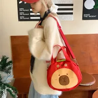 Women's Medium Plush Cartoon Cute Sewing Thread Round Zipper Crossbody Bag main image 2