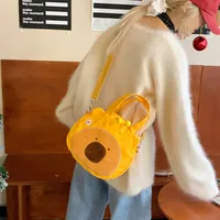 Women's Medium Plush Cartoon Cute Sewing Thread Round Zipper Crossbody Bag main image 5
