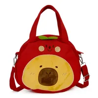 Women's Medium Plush Cartoon Cute Sewing Thread Round Zipper Crossbody Bag sku image 1