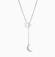 Simple Style Classic Style Sun Moon Stainless Steel Women's Long Necklace main image 5