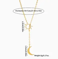 Simple Style Classic Style Sun Moon Stainless Steel Women's Long Necklace main image 2
