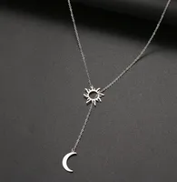 Simple Style Classic Style Sun Moon Stainless Steel Women's Long Necklace main image 4