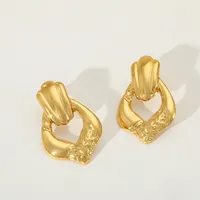 1 Pair Elegant Simple Style Artistic Geometric 304 Stainless Steel 18K Gold Plated Ear Studs main image 3