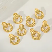 1 Pair Elegant Simple Style Artistic Geometric 304 Stainless Steel 18K Gold Plated Ear Studs main image 2