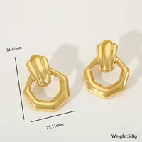 1 Pair Elegant Simple Style Artistic Geometric 304 Stainless Steel 18K Gold Plated Ear Studs sku image 1