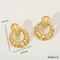 1 Pair Elegant Simple Style Artistic Geometric 304 Stainless Steel 18K Gold Plated Ear Studs sku image 4