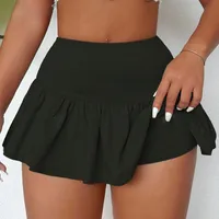 Women's Pleated Skirt Casual Simple Style Solid Color Short Mini Dress Holiday Selfie main image 3