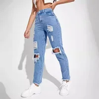 Women's Holiday Daily Selfie Casual Simple Style Streetwear Solid Color Full Length Jeans main image 4