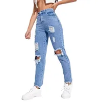 Women's Holiday Daily Selfie Casual Simple Style Streetwear Solid Color Full Length Jeans main image 5