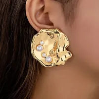 1 Pair Classic Style Irregular Plating Alloy Imitation Pearl Ear Studs main image 1